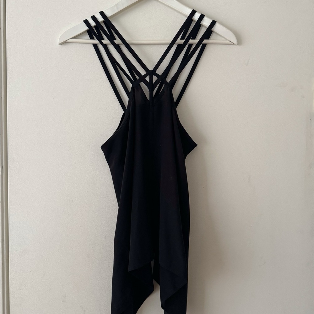 BCBG Black Silk Y2K Strappy Camisole